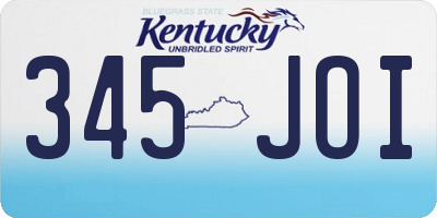 KY license plate 345JOI