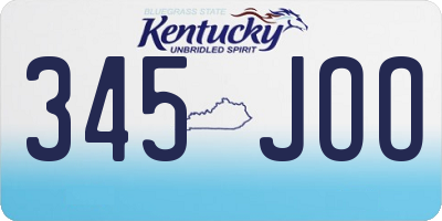 KY license plate 345JOO