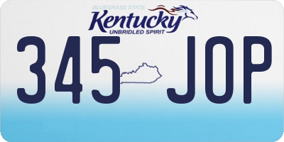 KY license plate 345JOP