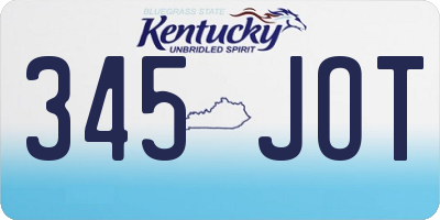 KY license plate 345JOT