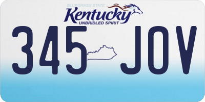 KY license plate 345JOV