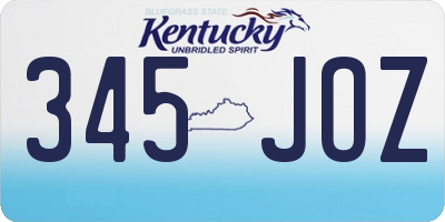 KY license plate 345JOZ