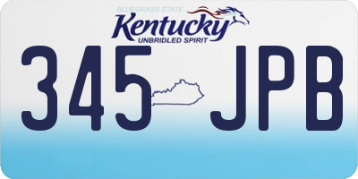 KY license plate 345JPB