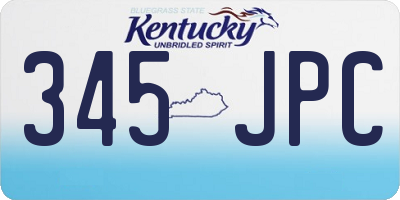 KY license plate 345JPC