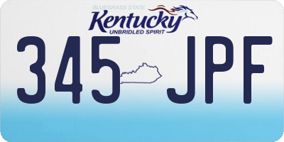 KY license plate 345JPF