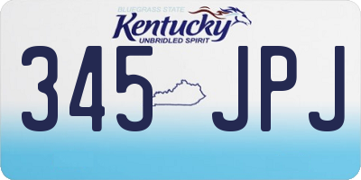 KY license plate 345JPJ