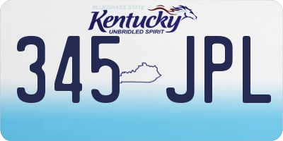 KY license plate 345JPL