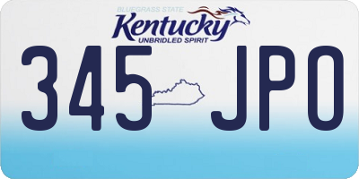 KY license plate 345JPO