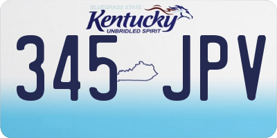 KY license plate 345JPV