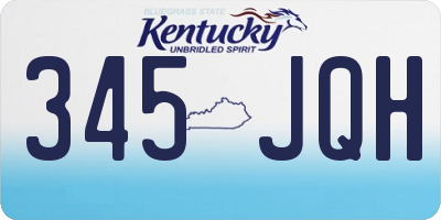 KY license plate 345JQH