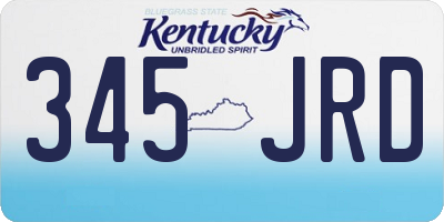 KY license plate 345JRD