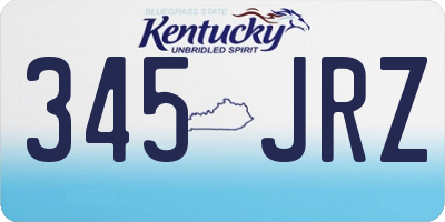 KY license plate 345JRZ