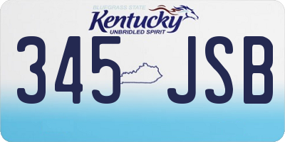 KY license plate 345JSB