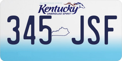 KY license plate 345JSF