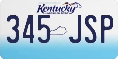 KY license plate 345JSP