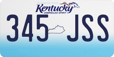 KY license plate 345JSS