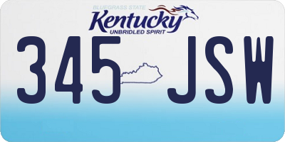 KY license plate 345JSW