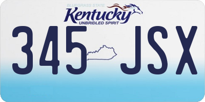 KY license plate 345JSX