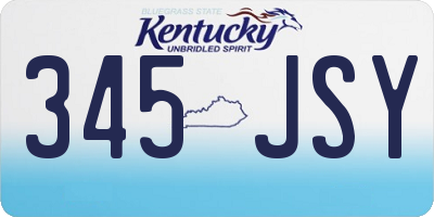 KY license plate 345JSY
