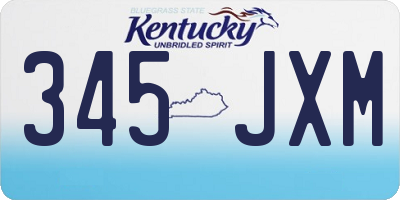 KY license plate 345JXM