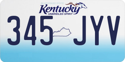 KY license plate 345JYV
