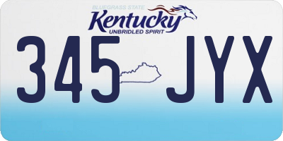 KY license plate 345JYX