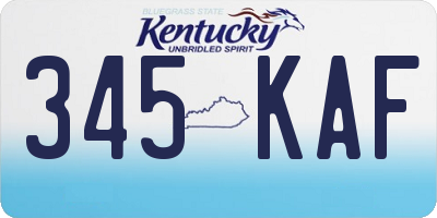 KY license plate 345KAF