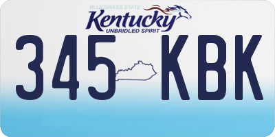 KY license plate 345KBK