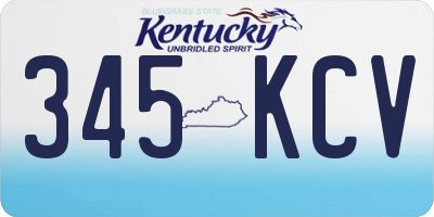 KY license plate 345KCV