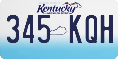 KY license plate 345KQH