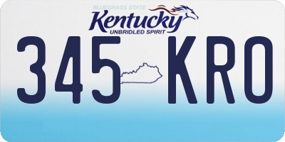 KY license plate 345KRO
