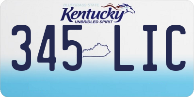 KY license plate 345LIC