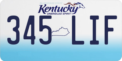 KY license plate 345LIF
