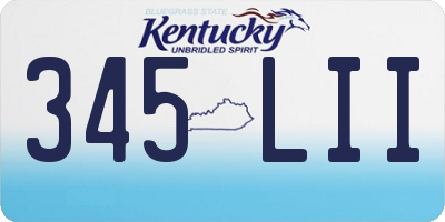 KY license plate 345LII