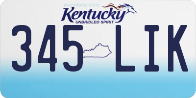 KY license plate 345LIK