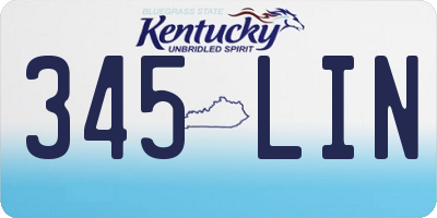 KY license plate 345LIN