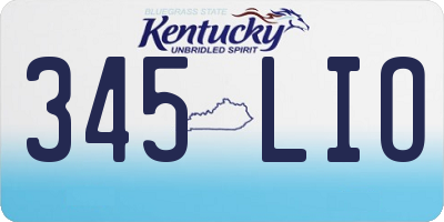 KY license plate 345LIO