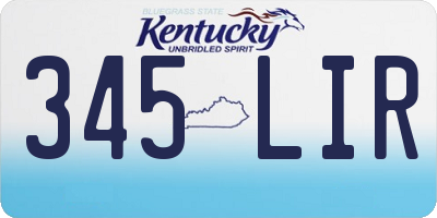 KY license plate 345LIR