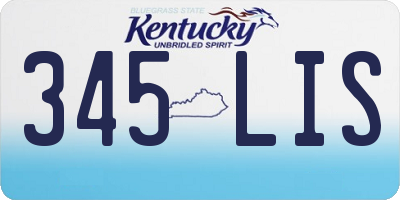 KY license plate 345LIS
