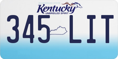 KY license plate 345LIT