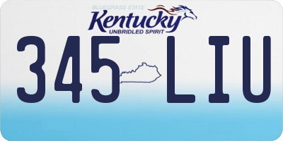KY license plate 345LIU