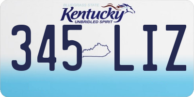 KY license plate 345LIZ