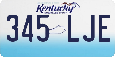 KY license plate 345LJE