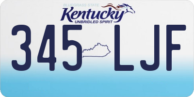 KY license plate 345LJF