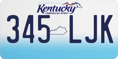 KY license plate 345LJK
