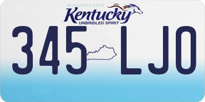 KY license plate 345LJO