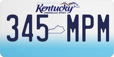 KY license plate 345MPM