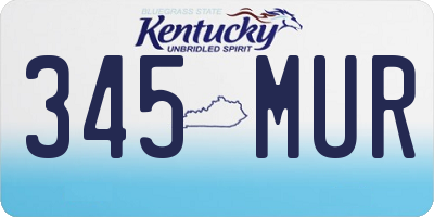 KY license plate 345MUR