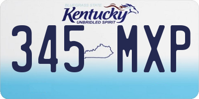 KY license plate 345MXP