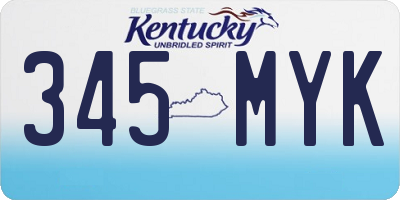 KY license plate 345MYK
